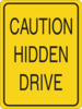 Caution Hidden Drive Clip Art